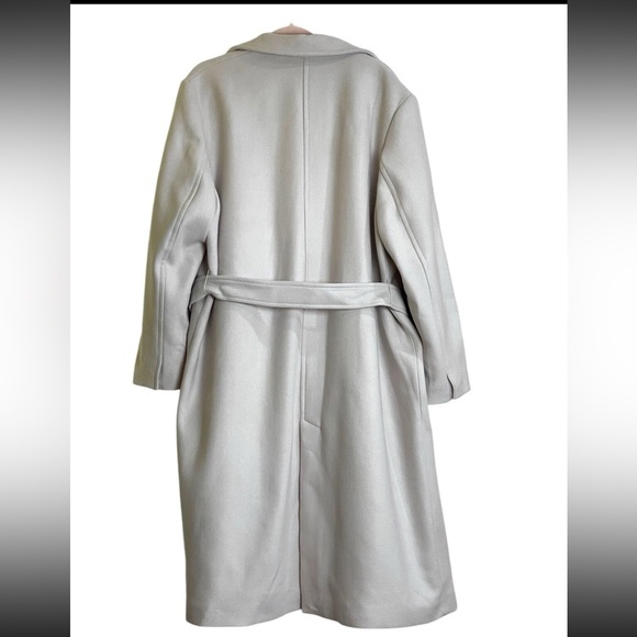 ZARA MANTECO WOOL TRENCH COAT COLLECTION NWT XXL - XL cream Open Front Belted - Picture 14 of 15